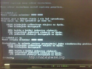 CHKDSK w akcji niezdecydowania.